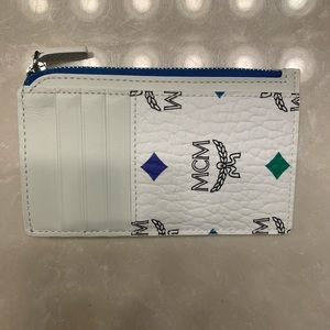 MCM Leather Visetos Zip Card/Lanyard
